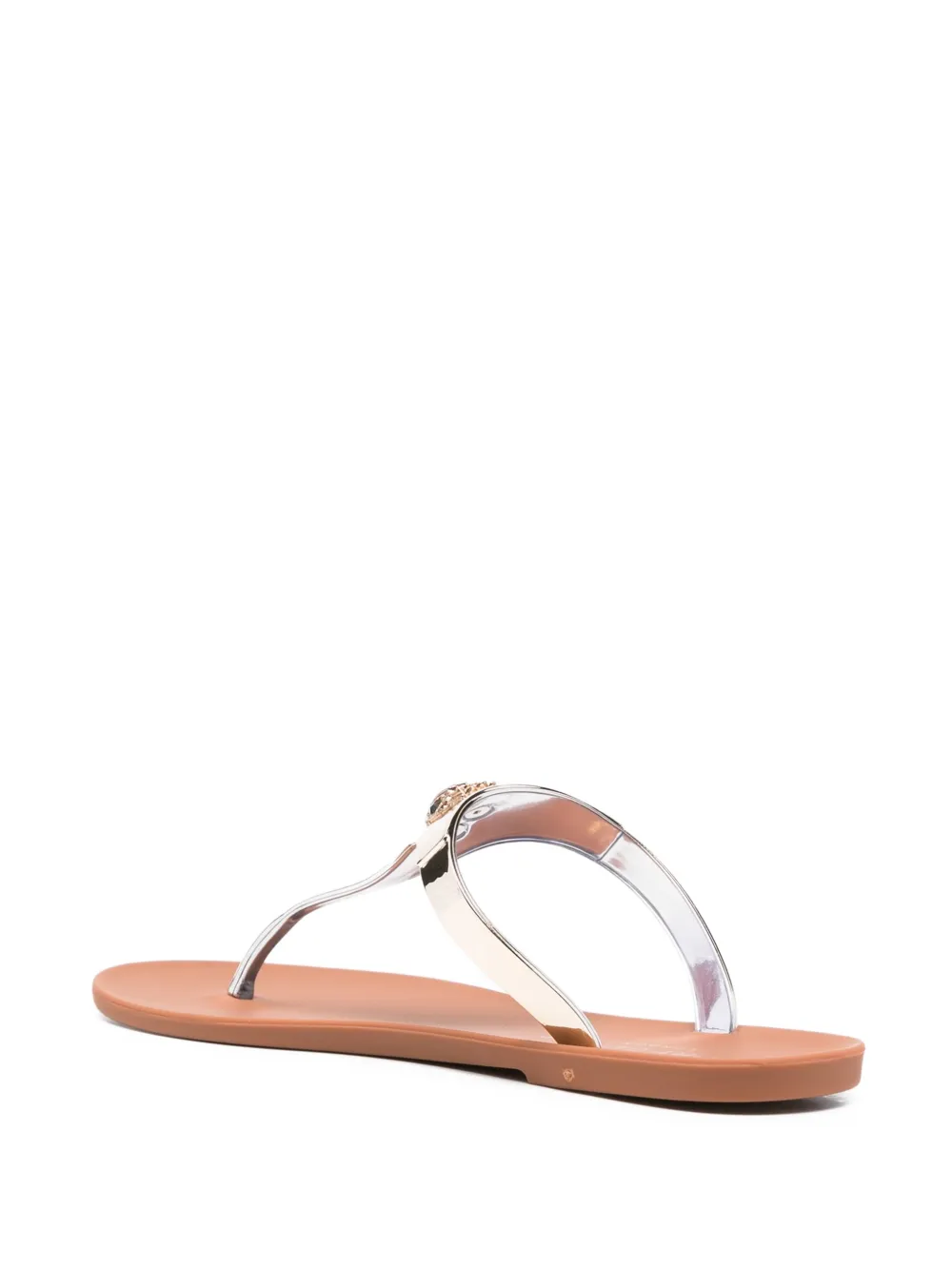 KG Kurt Geiger metallic-embellished thong slippers Gold