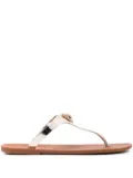 KG Kurt Geiger metallic-embellished thong slippers - Gold