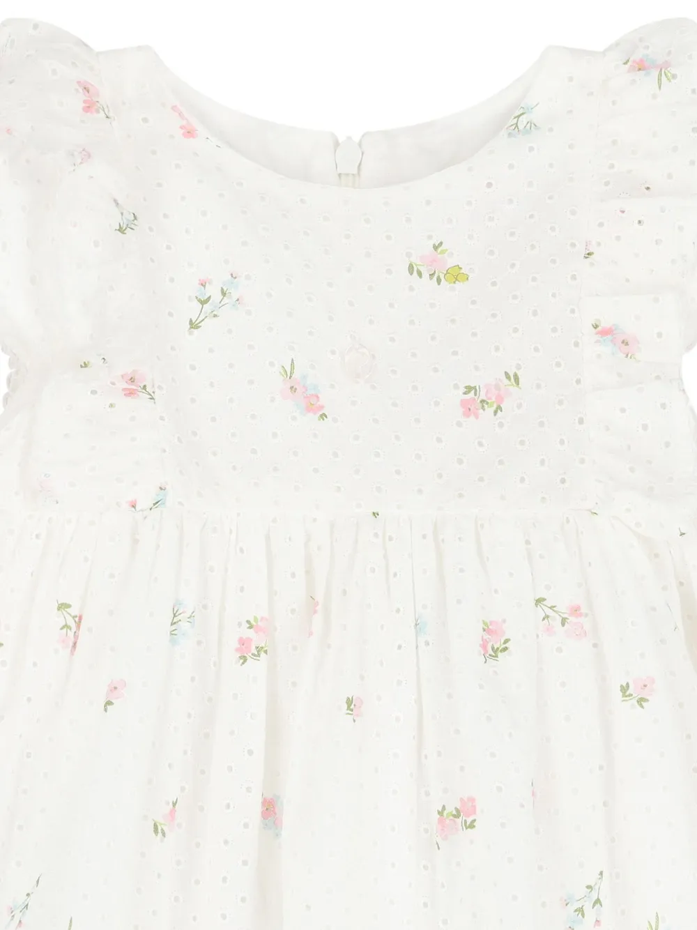 Patachou Jurk met bloemenprint en ruches Wit