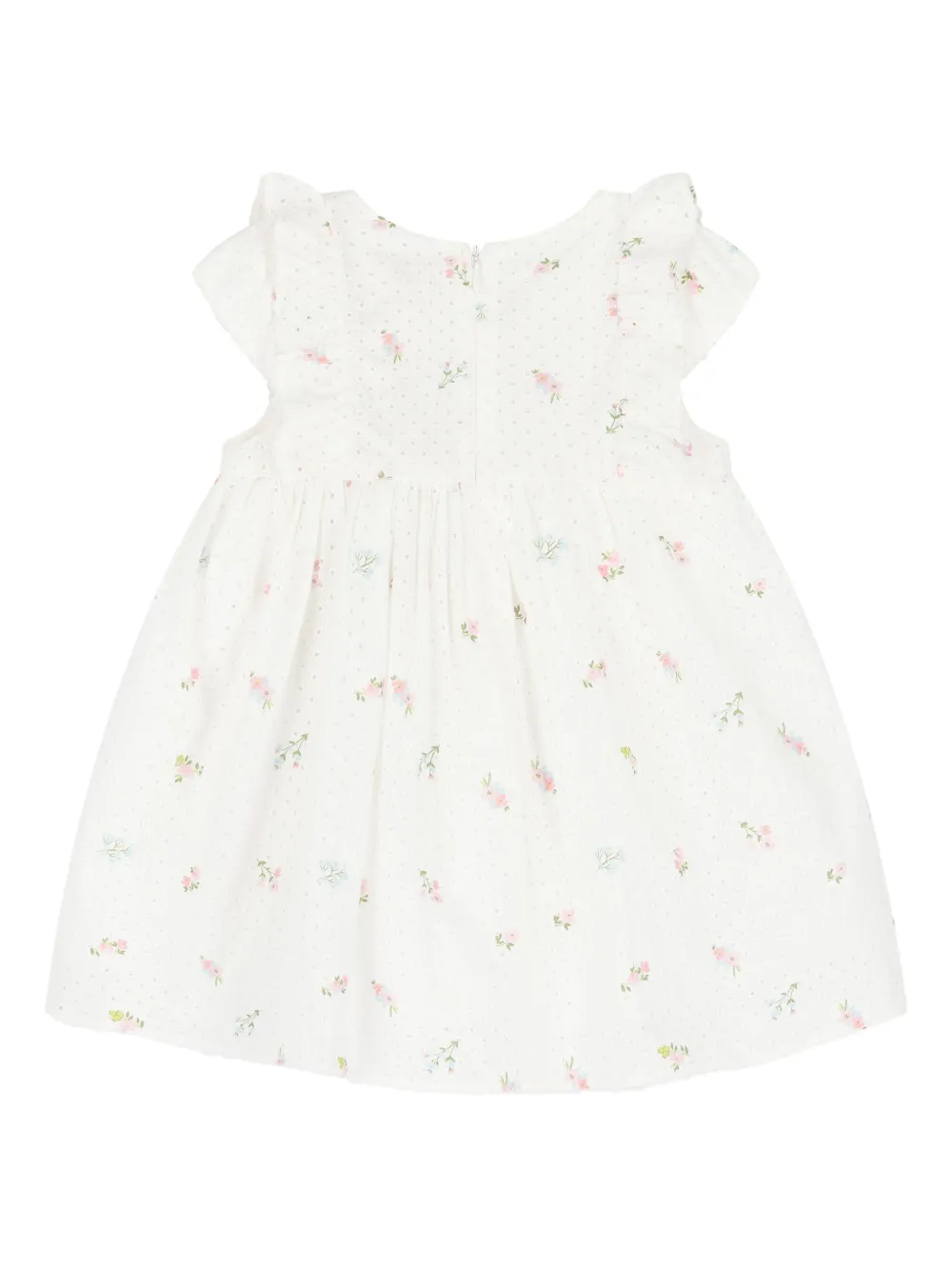 Patachou Jurk met bloemenprint en ruches - Wit