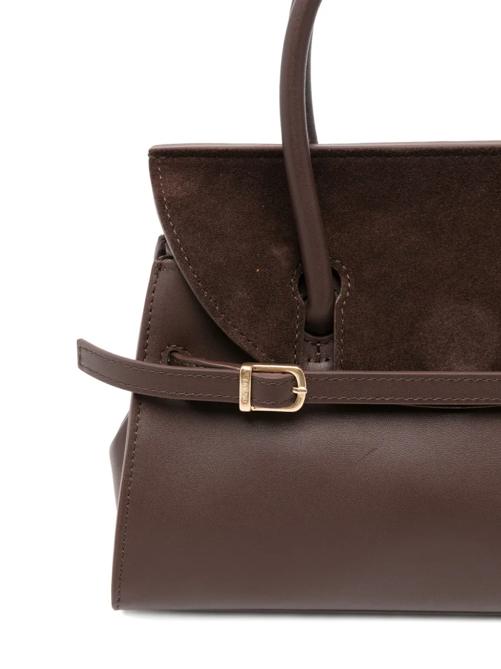 Simkhai Small River Suede-panel Buckled Tote Bag