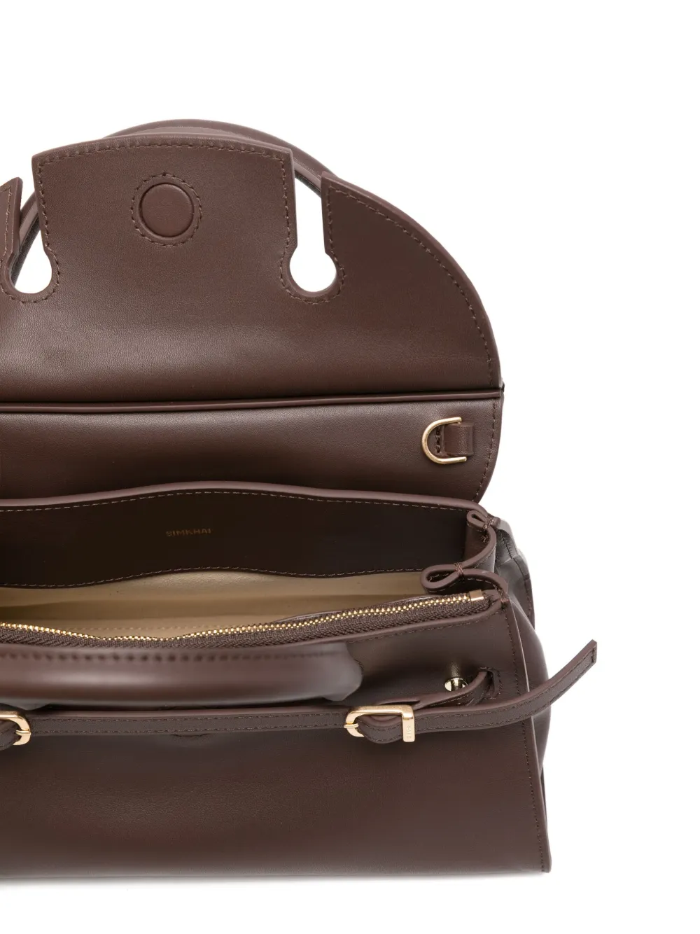 Simkhai Small River Suede-panel Buckled Tote Bag