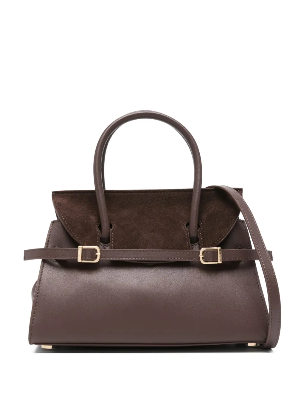 Simkhai Small River Suede-panel Buckled Tote Bag