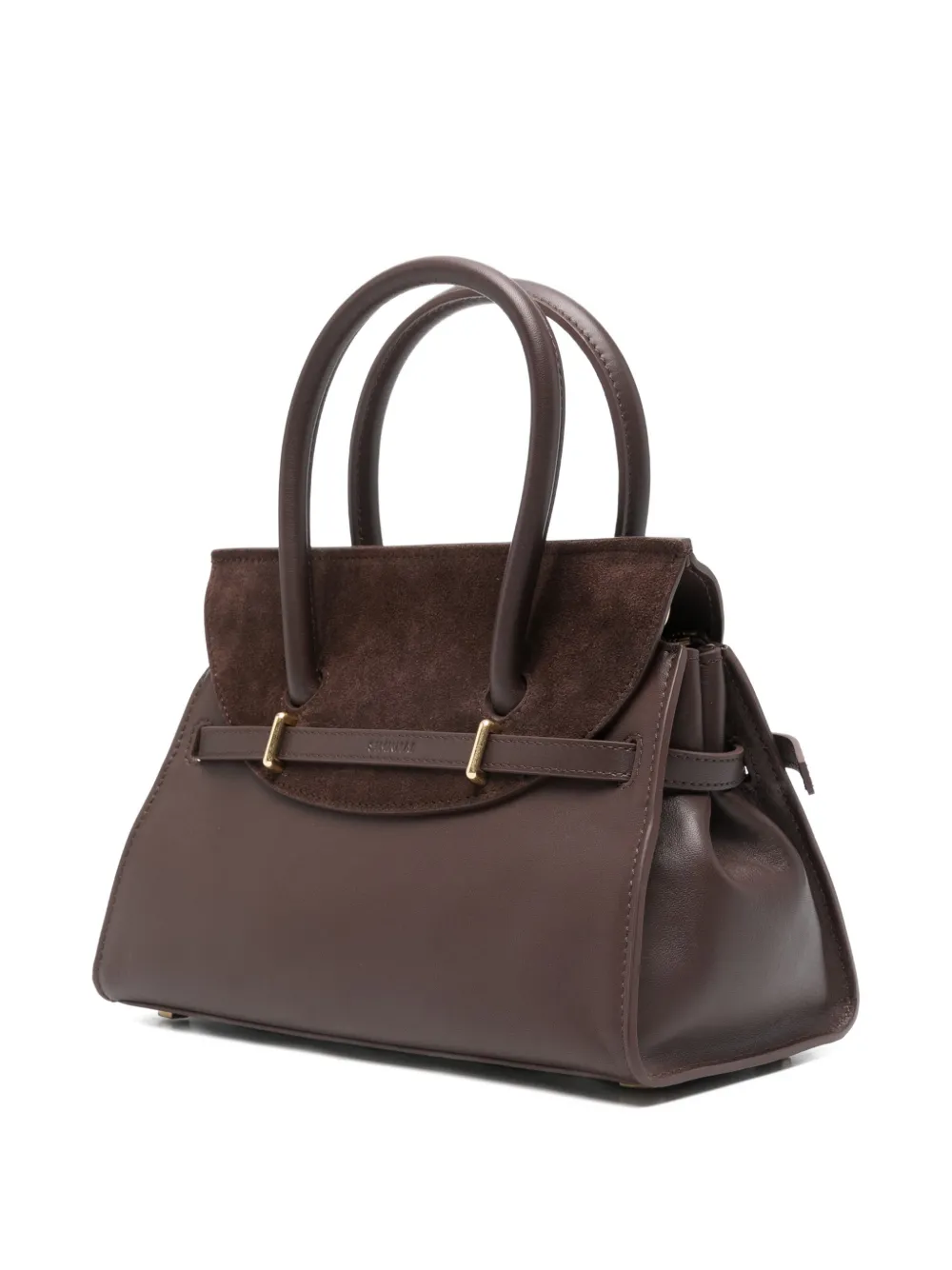  Simkhai Small River Suede-panel Buckled Tote Bag - Brown 