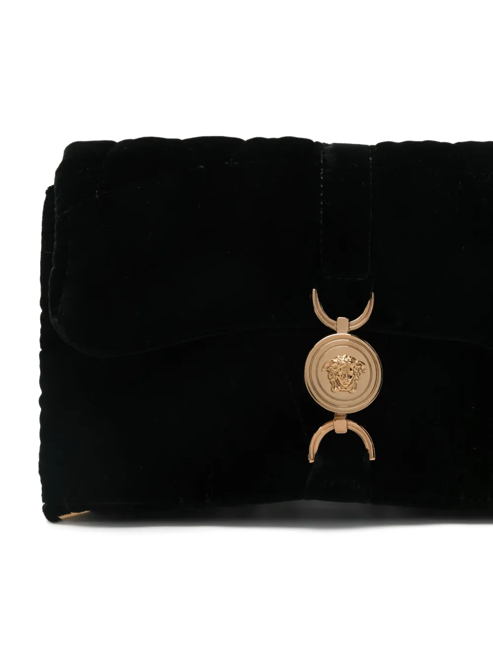 Versace Mini Kleio Quilted Cross Body Bag In Black