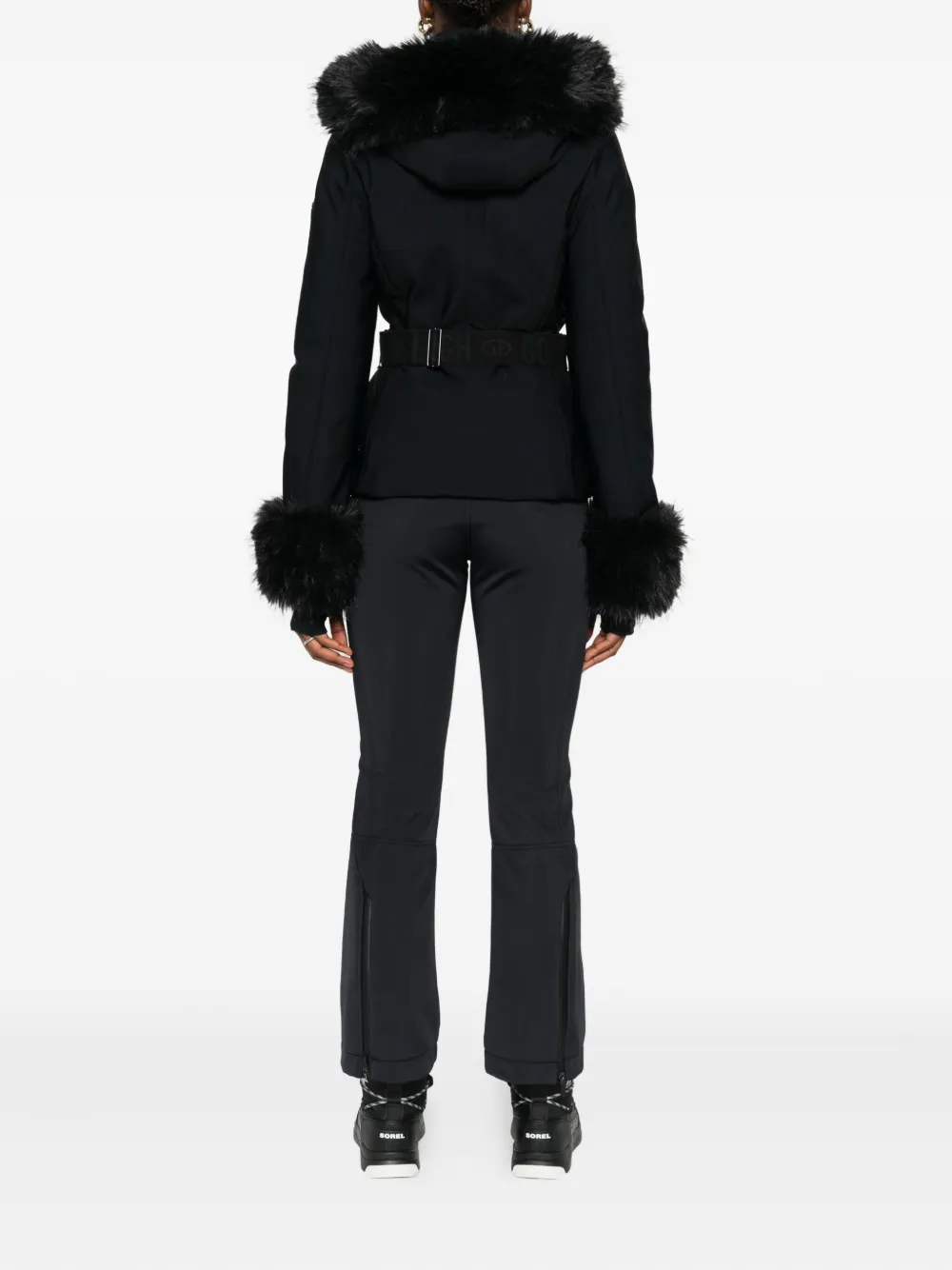 Goldbergh Womens Giselle Hooded Stretch-woven Down Ski Jacket 9000 Black In Black