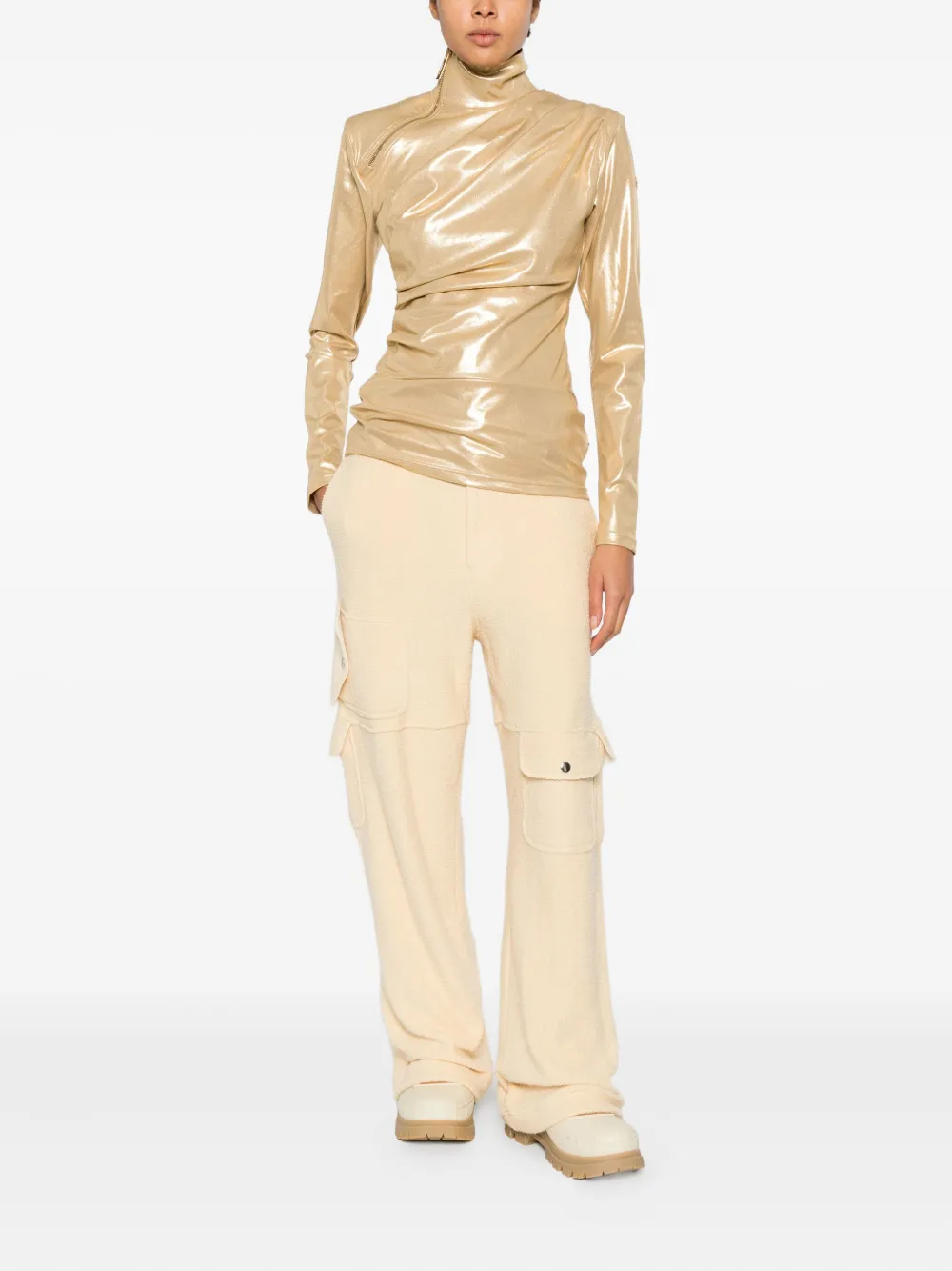 Goldbergh Solea Zip Ski Top In Gold