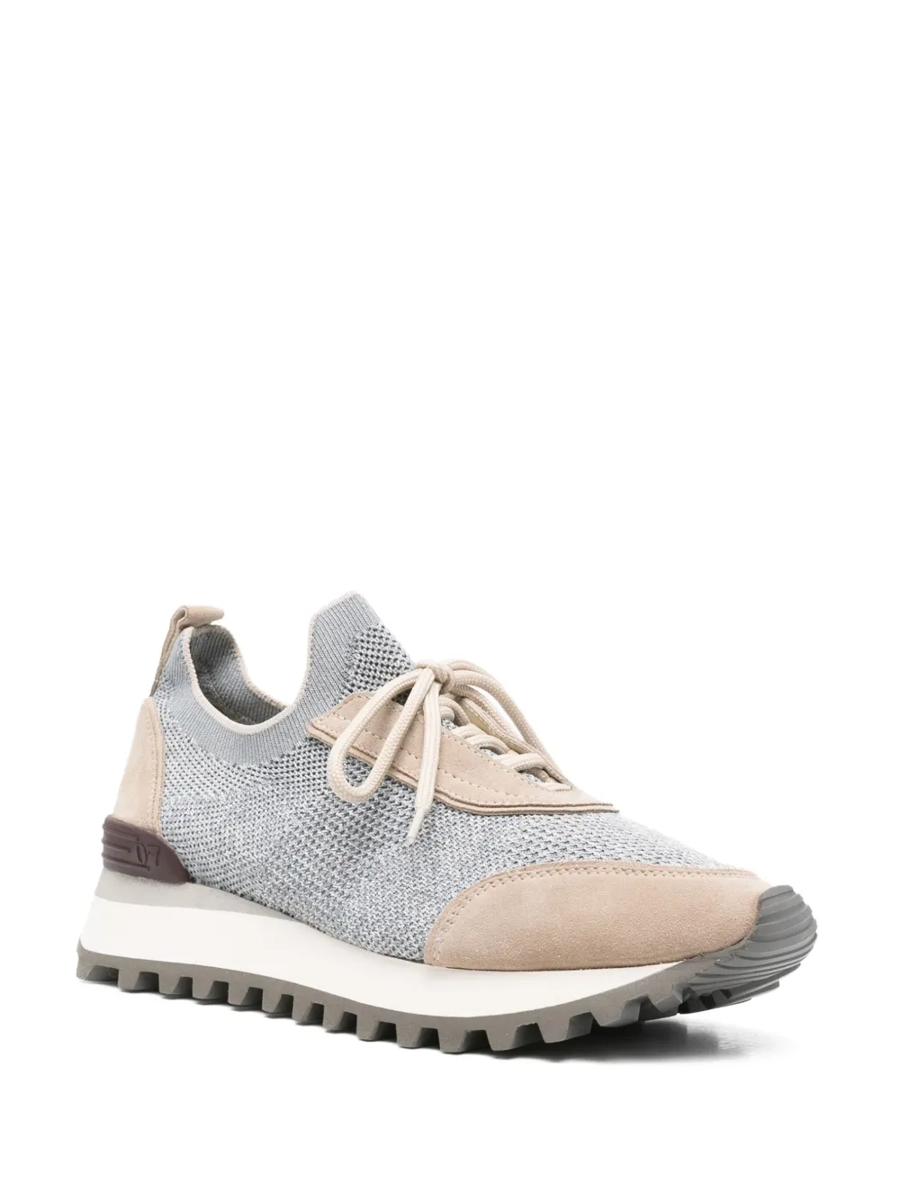 Eleventy knitted suede trainers Grey