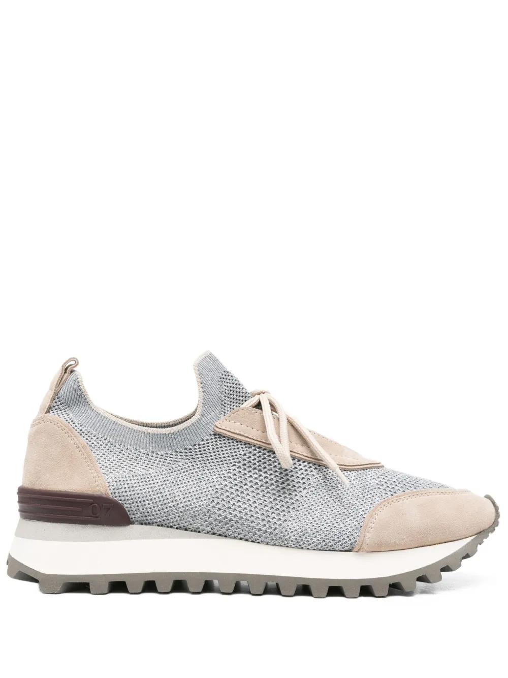 Eleventy knitted suede trainers Grey