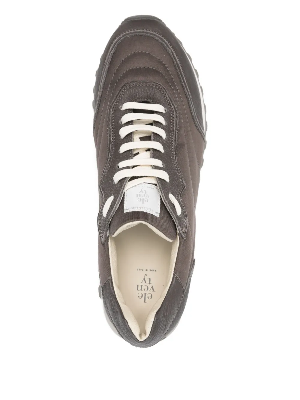 Eleventy panelled lace-up trainers Brown