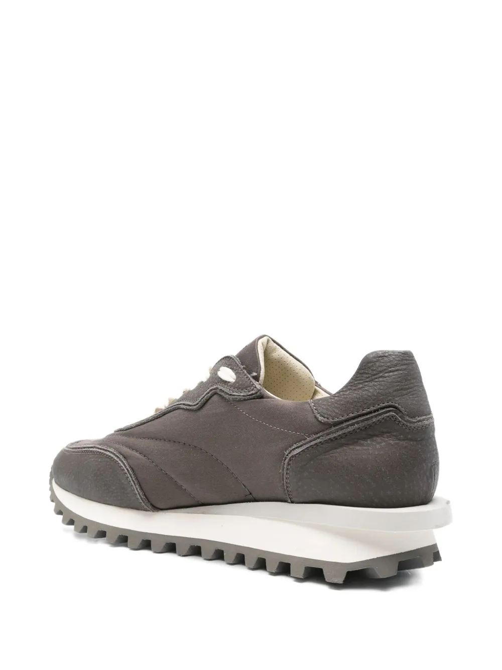 Eleventy panelled lace-up trainers Brown