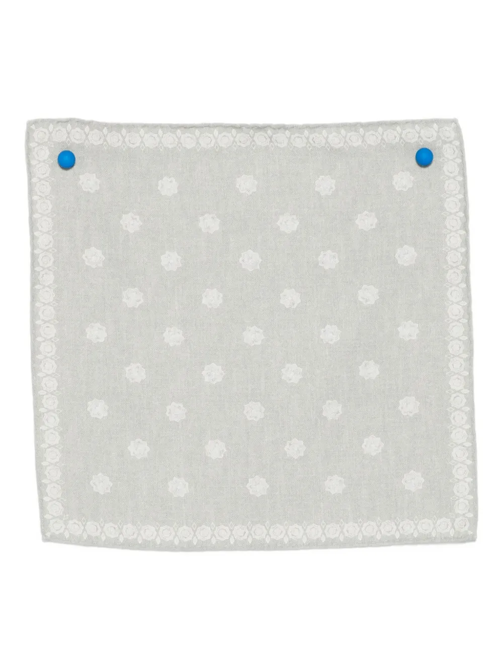 Eleventy Fazzoletto da taschino a fiori - Grigio
