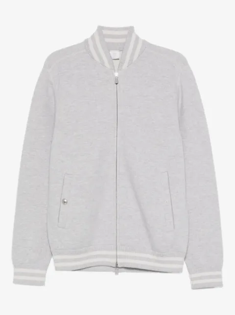 Eleventy stripe-trim wool bomber jacket