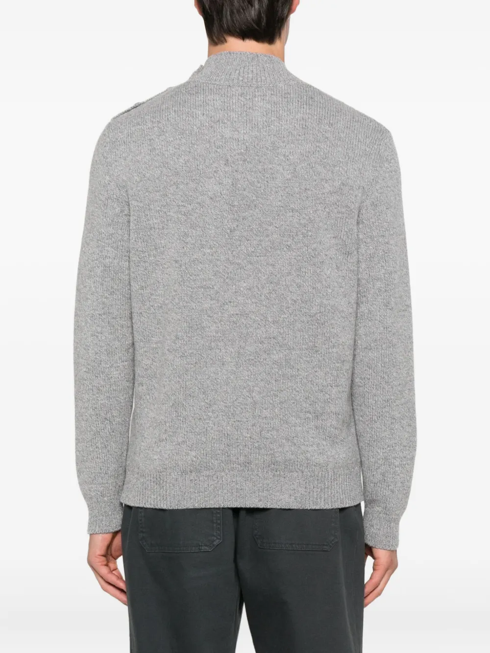 Eleventy Button-detailed Wool Sweater In Gray