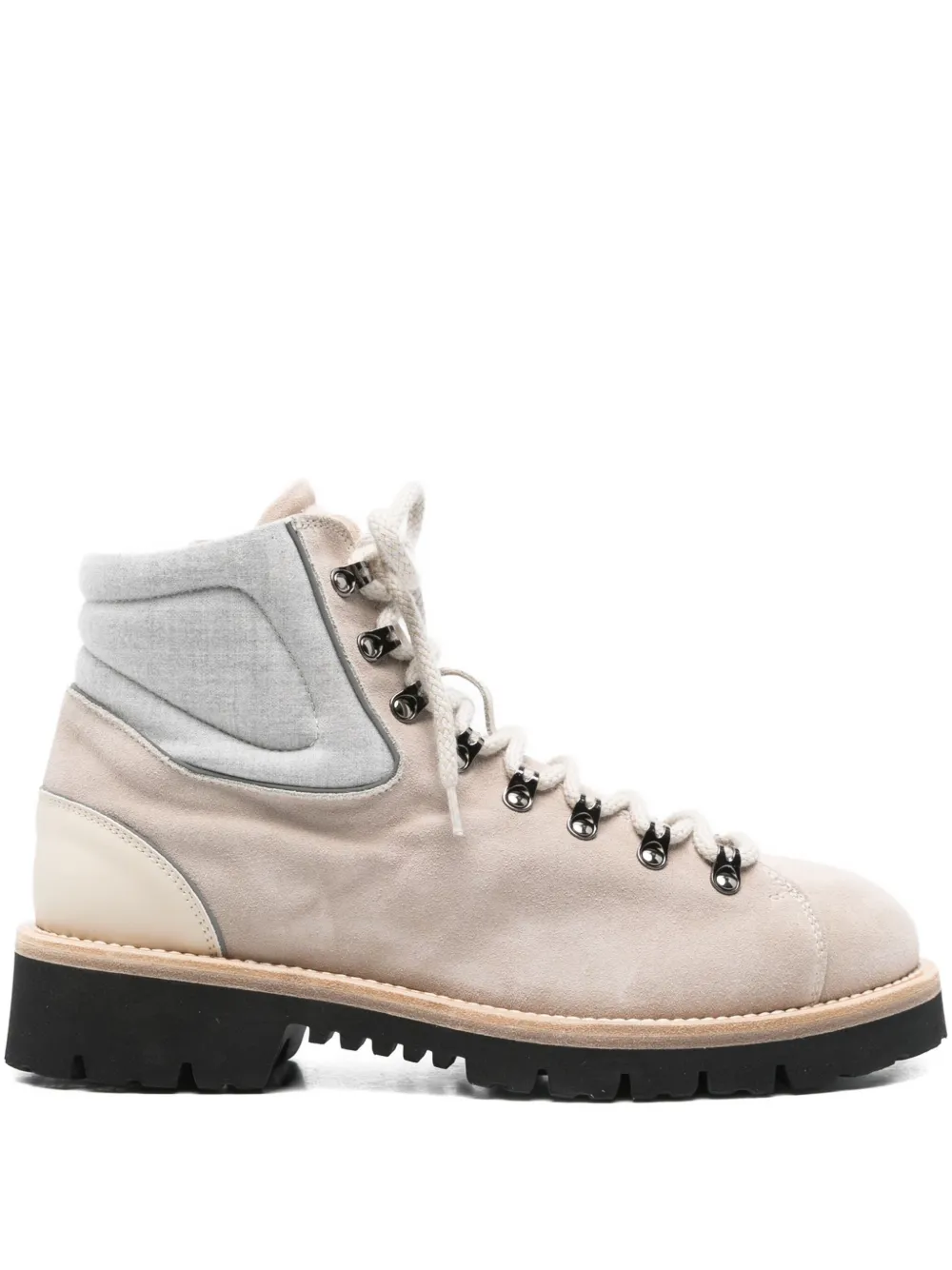 Eleventy lace-up leather boots Neutrals
