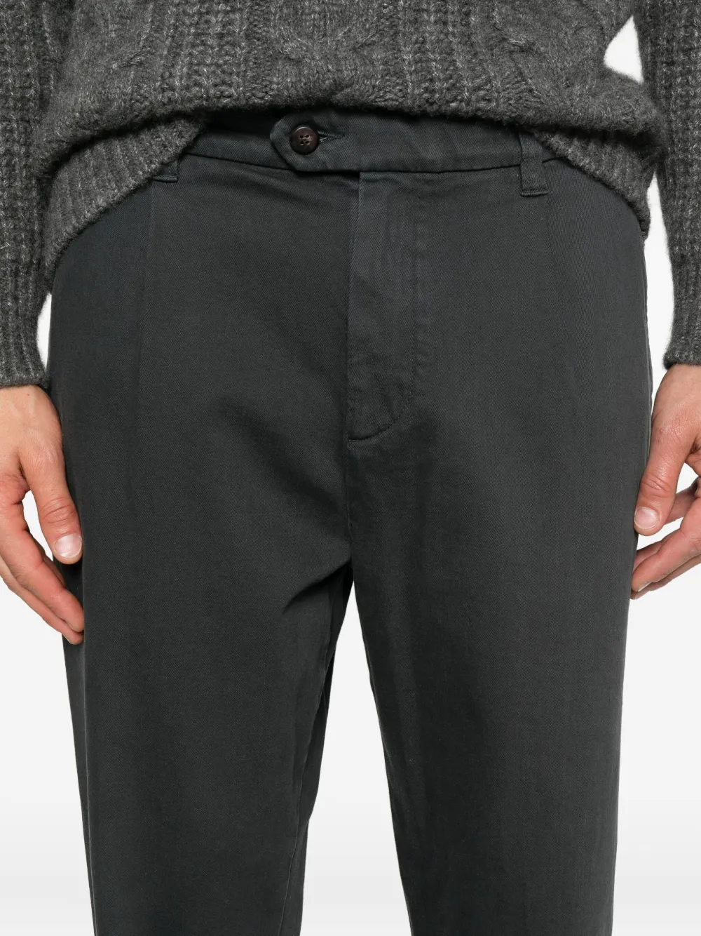 Eleventy Broek met geplooide zak Grijs