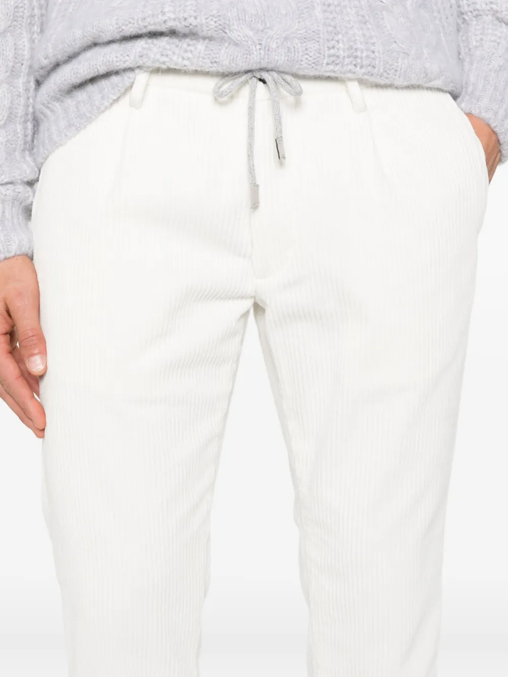 Eleventy Drawstring Trousers In White