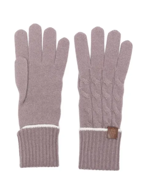 Eleventy cable-knit lambskin gloves