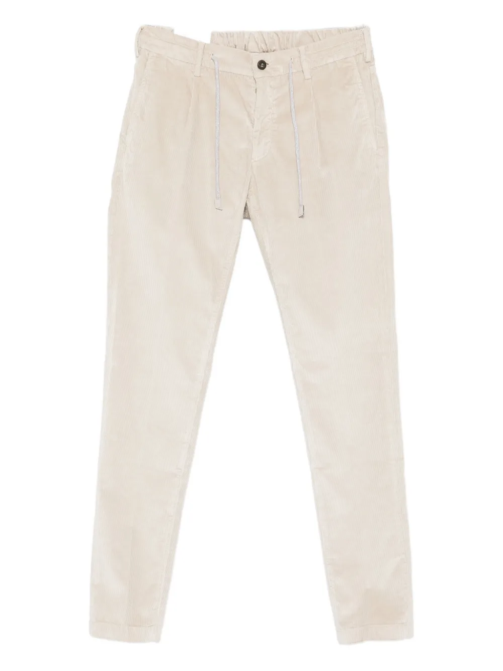 Eleventy Drawstring Corduroy Trousers In White
