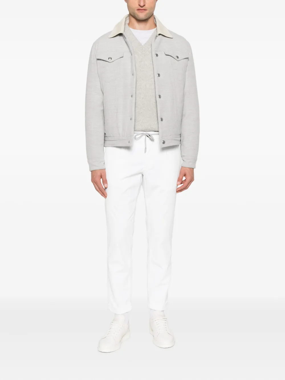 Eleventy Sweater met V-hals Grijs