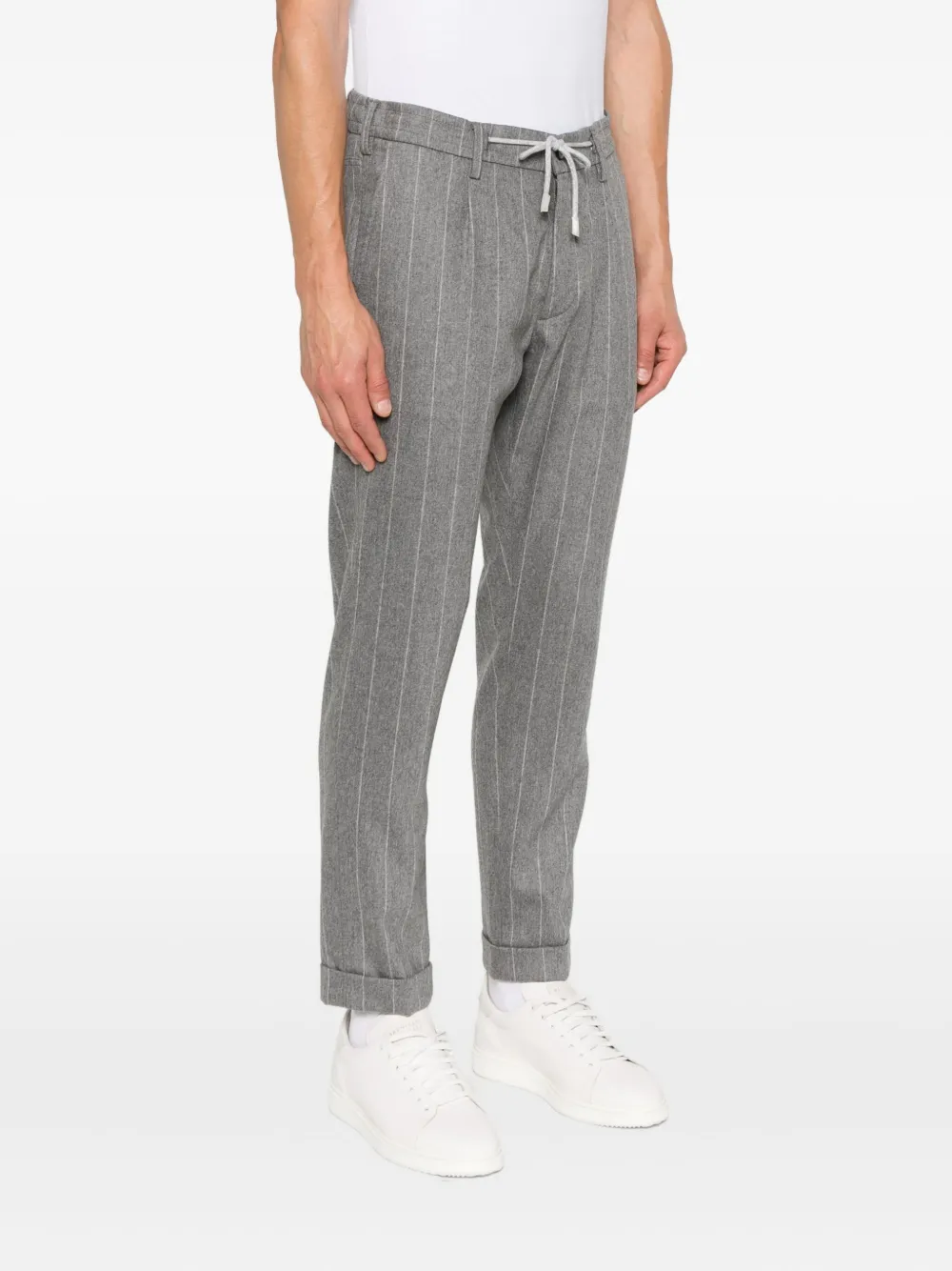 Pinstripe Drawstring Trousers