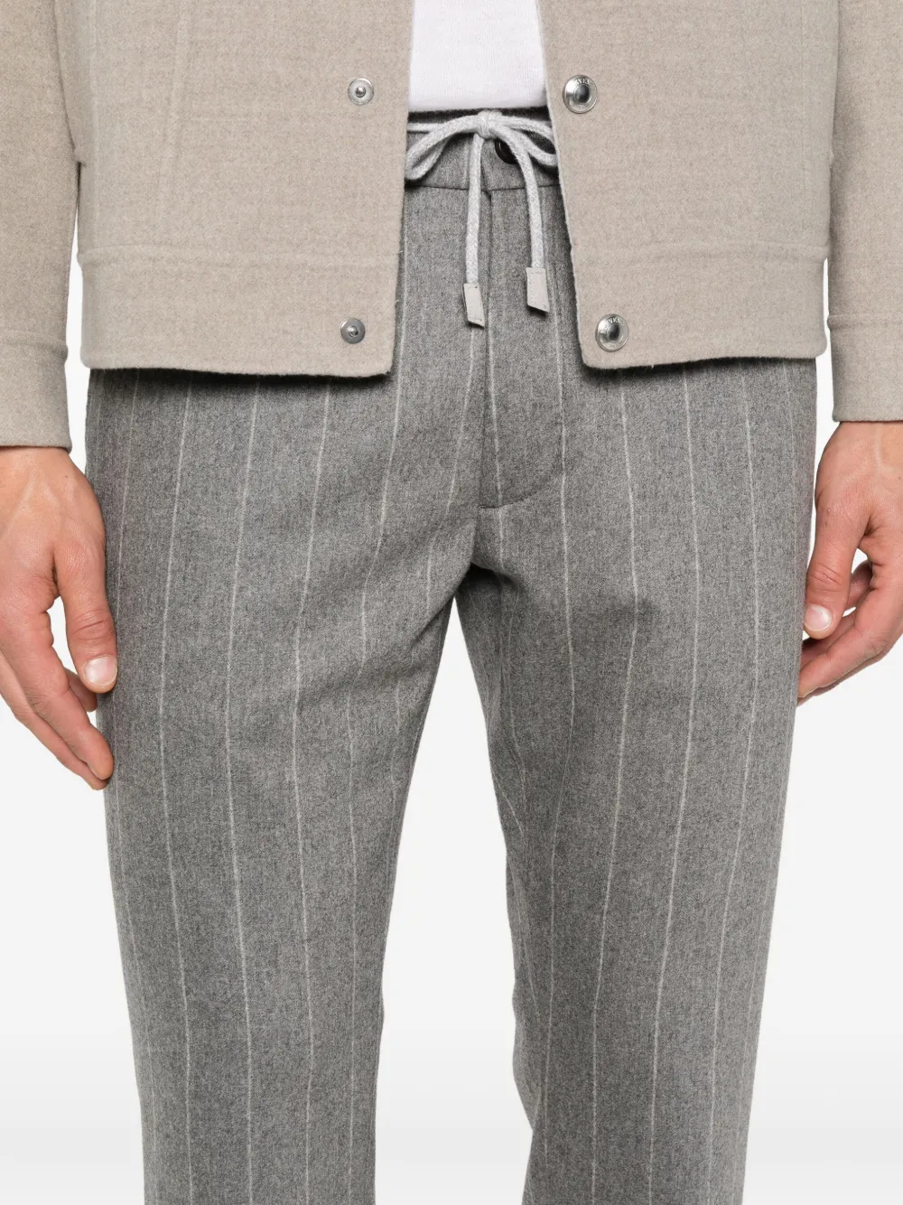 Pinstripe Drawstring Trousers