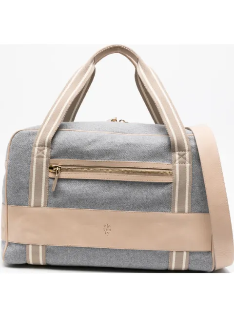 Eleventy leather-trimmed wool duffle bag