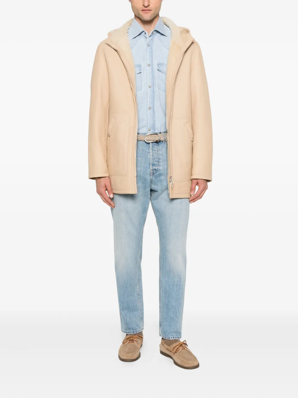 Eleventy veste en cuir à capuche | Vestes à capuche | Image 2