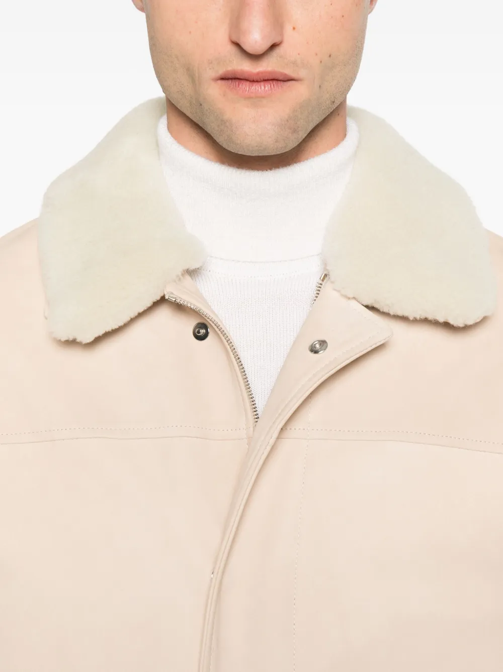 Eleventy Parka met lammy kraag Beige