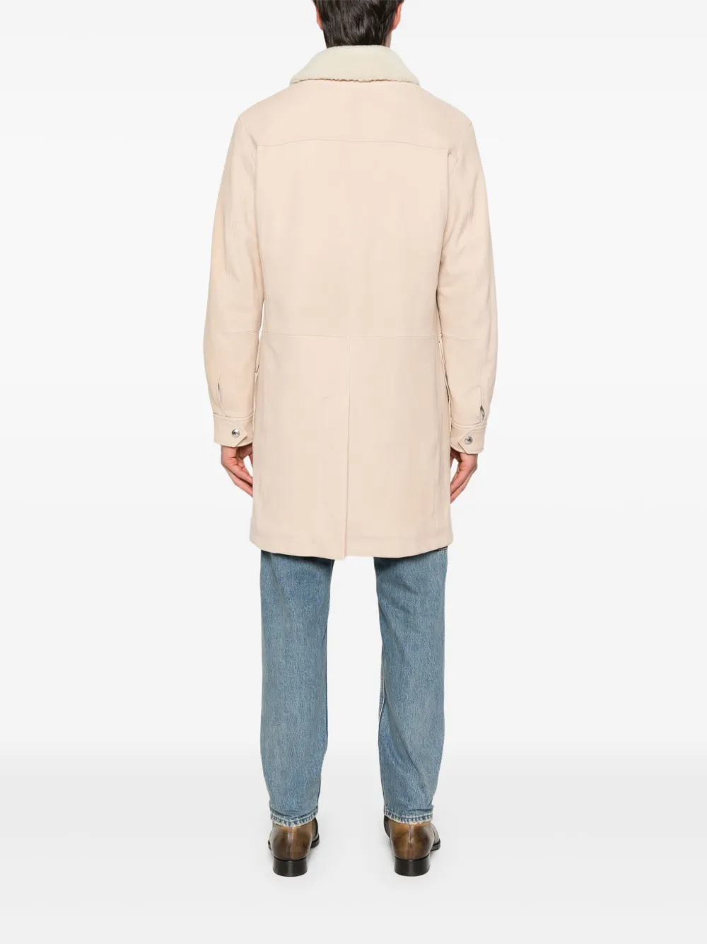 Eleventy Parka met lammy kraag Beige