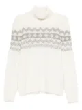 Eleventy turtleneck jacquard sweater - Neutrals