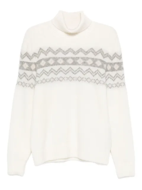 Eleventy turtleneck jacquard sweater