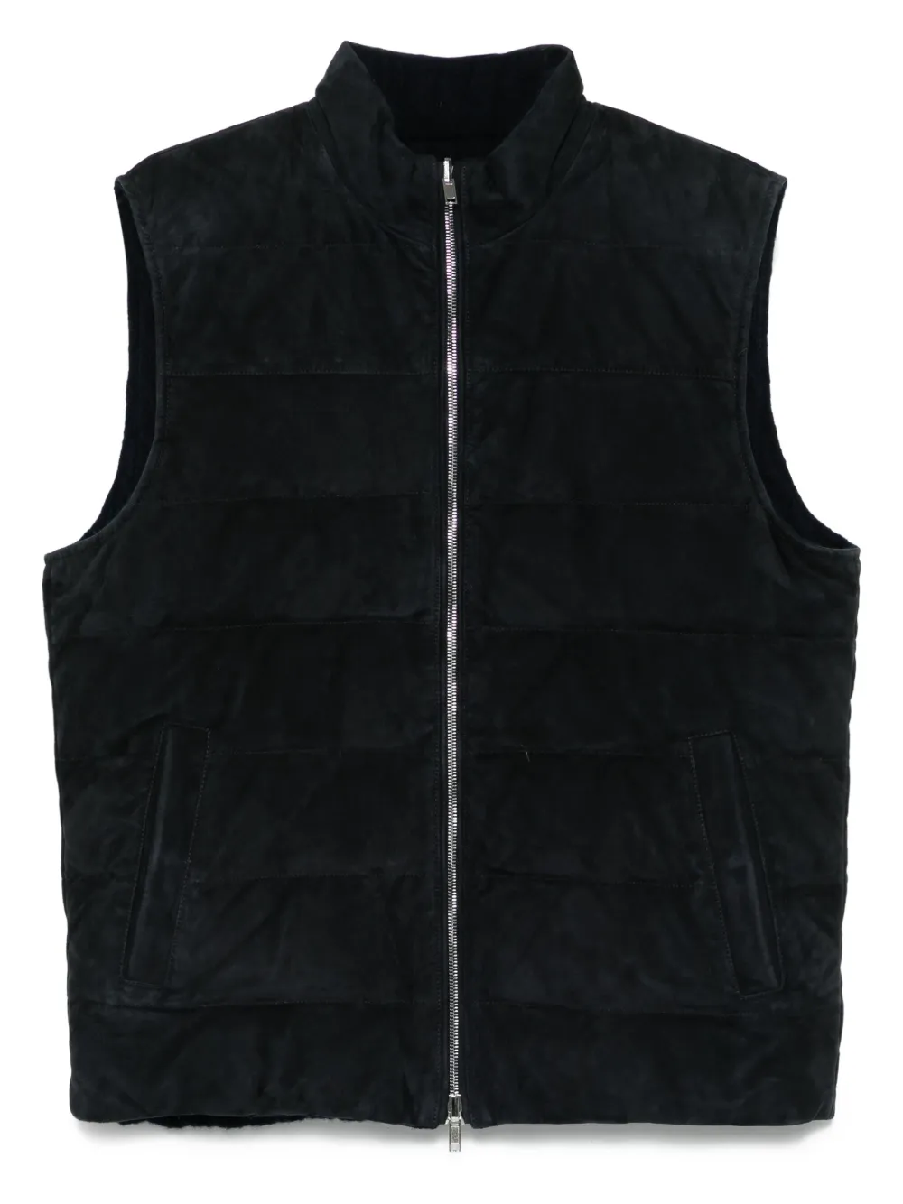 Eleventy gilet matelassé en daim | bleu | Image 1