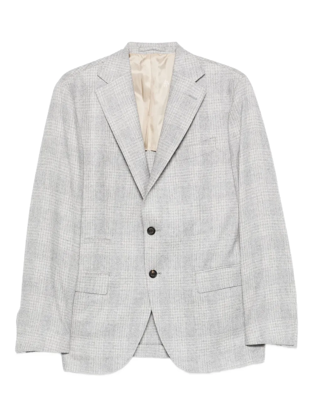 checked single-breasted blazer