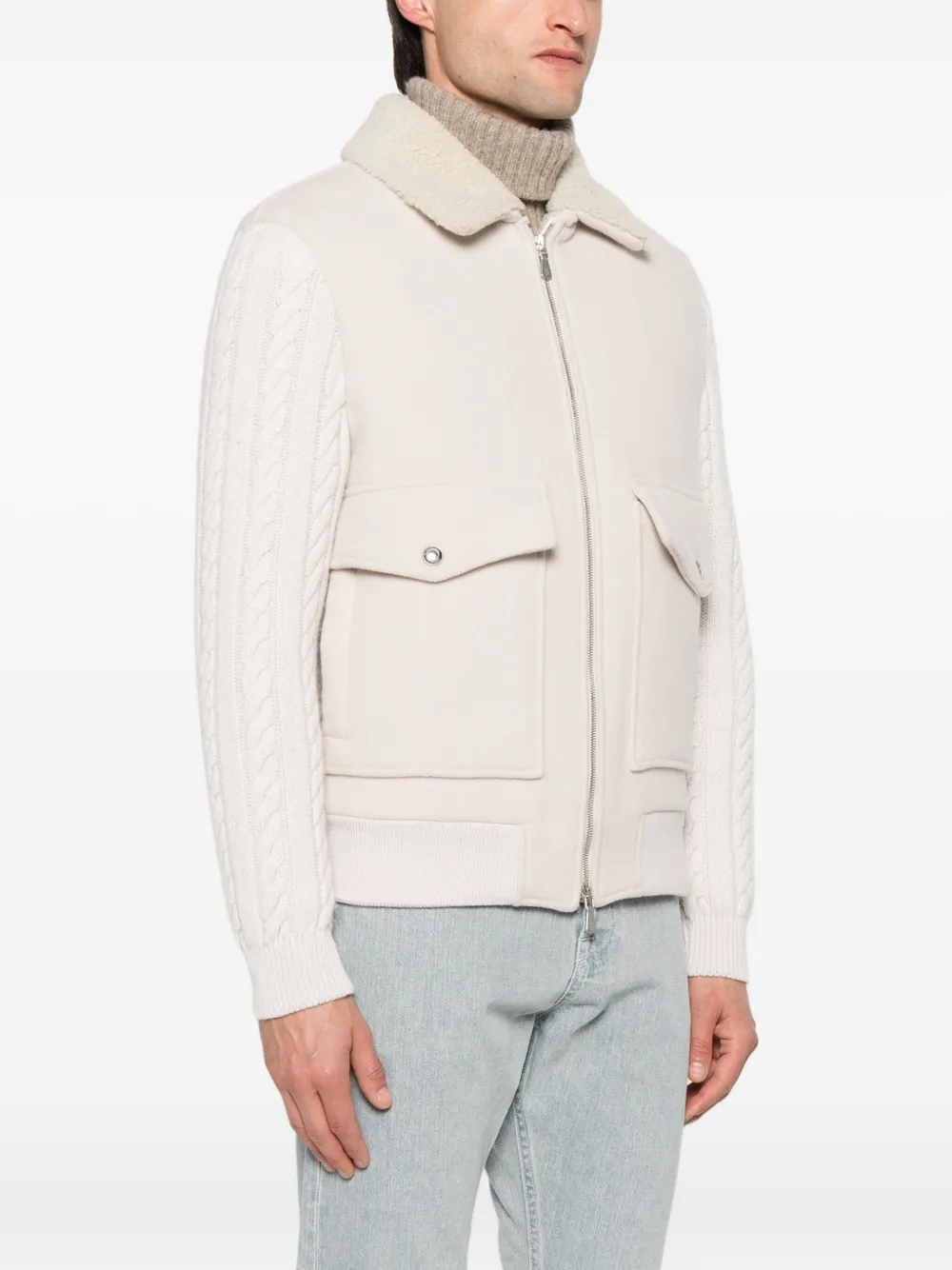 Eleventy Kabelgebreid jack Beige