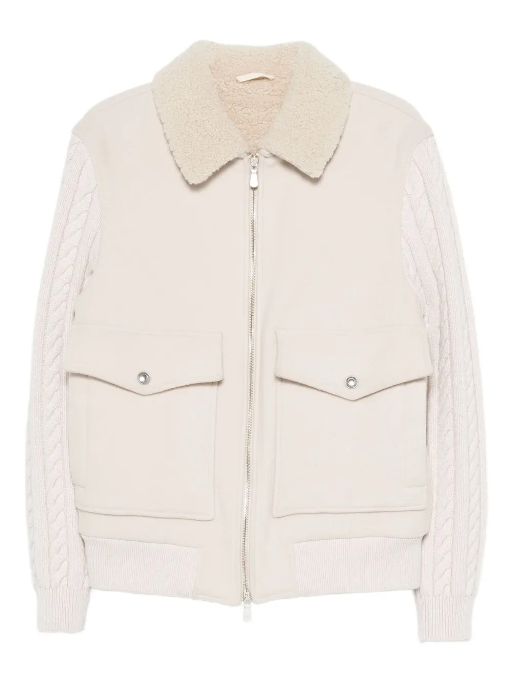 Eleventy Kabelgebreid jack Beige