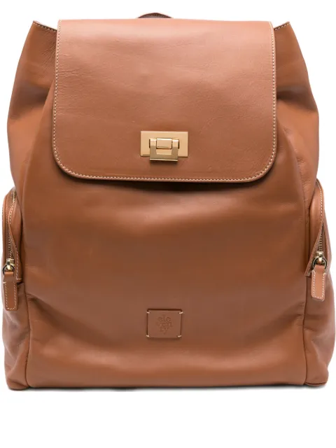Eleventy flap-fastening leather backpack