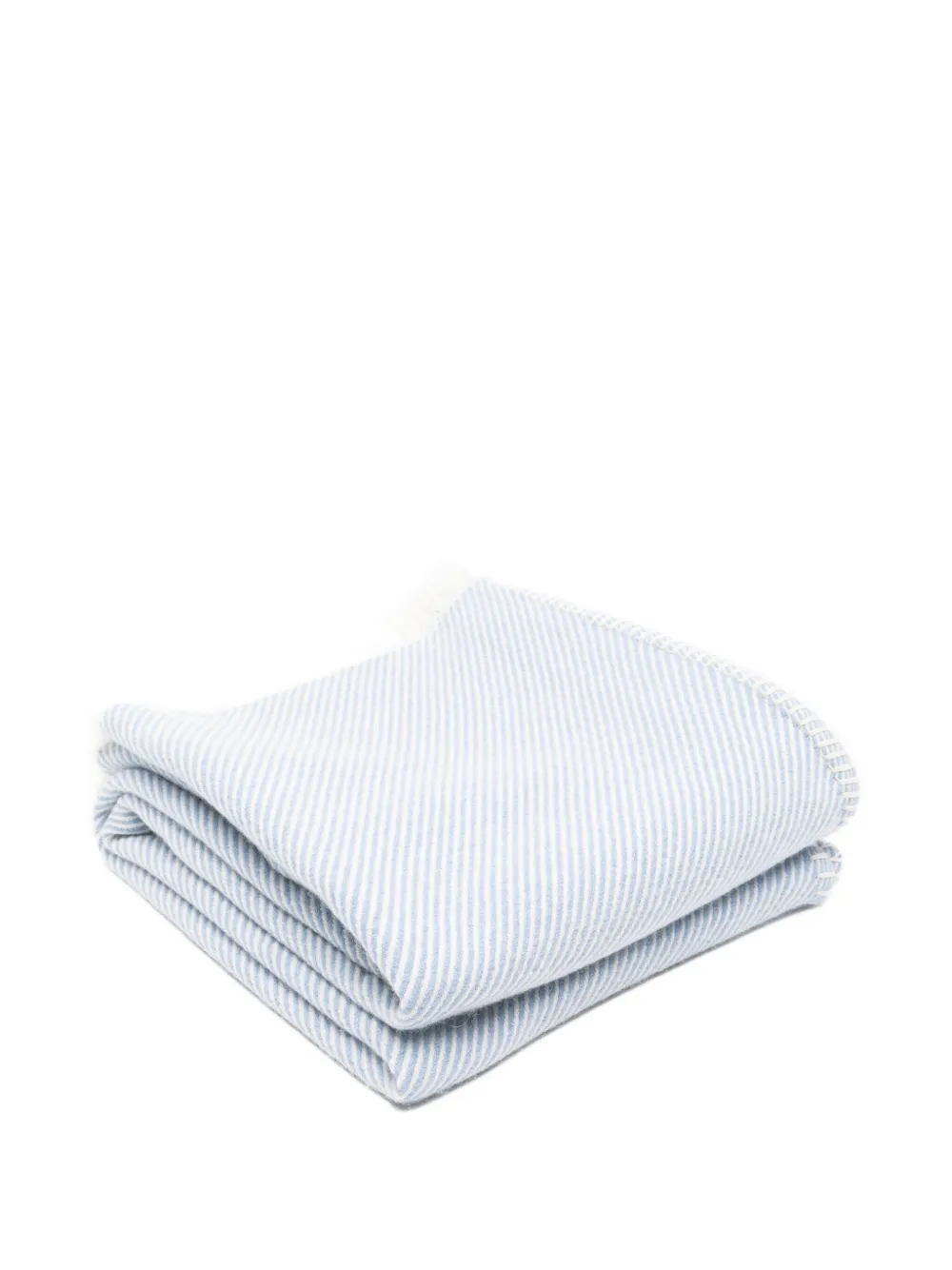 Eleventy Striped Blanket (130cm X 190 Cm) In Blue