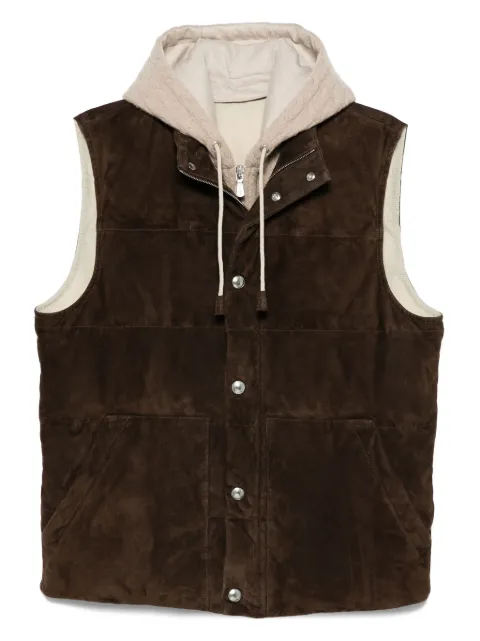 Eleventy suede quilted gilet