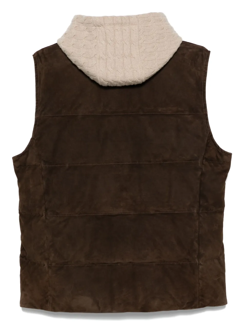 Eleventy Suède bodywarmer Bruin