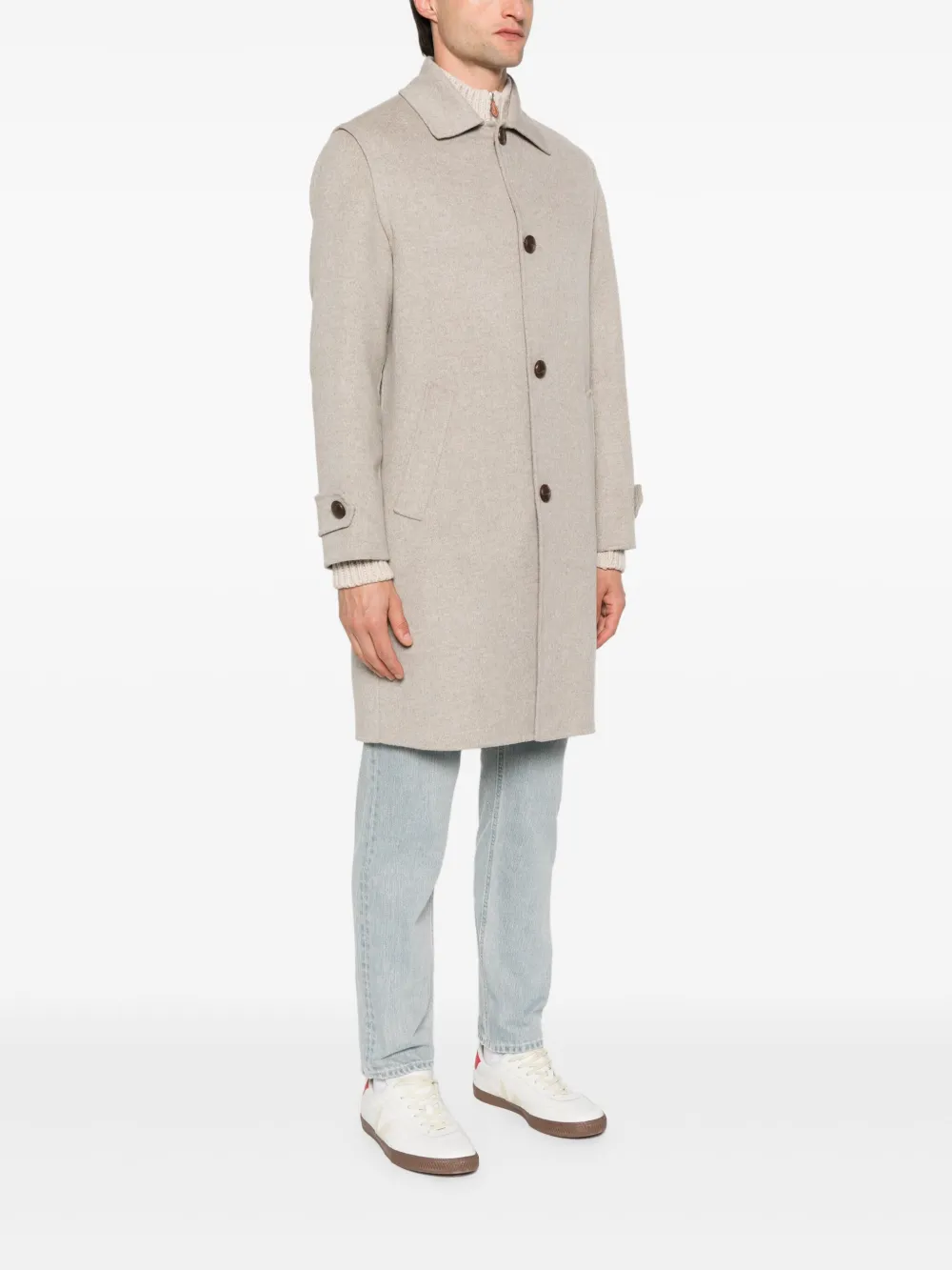  Eleventy Single-breasted Coat - Brown 