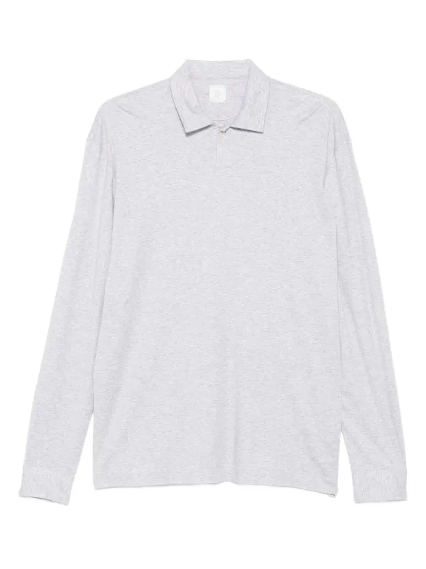 Eleventy Long-sleeve Polo Shirt in Grey