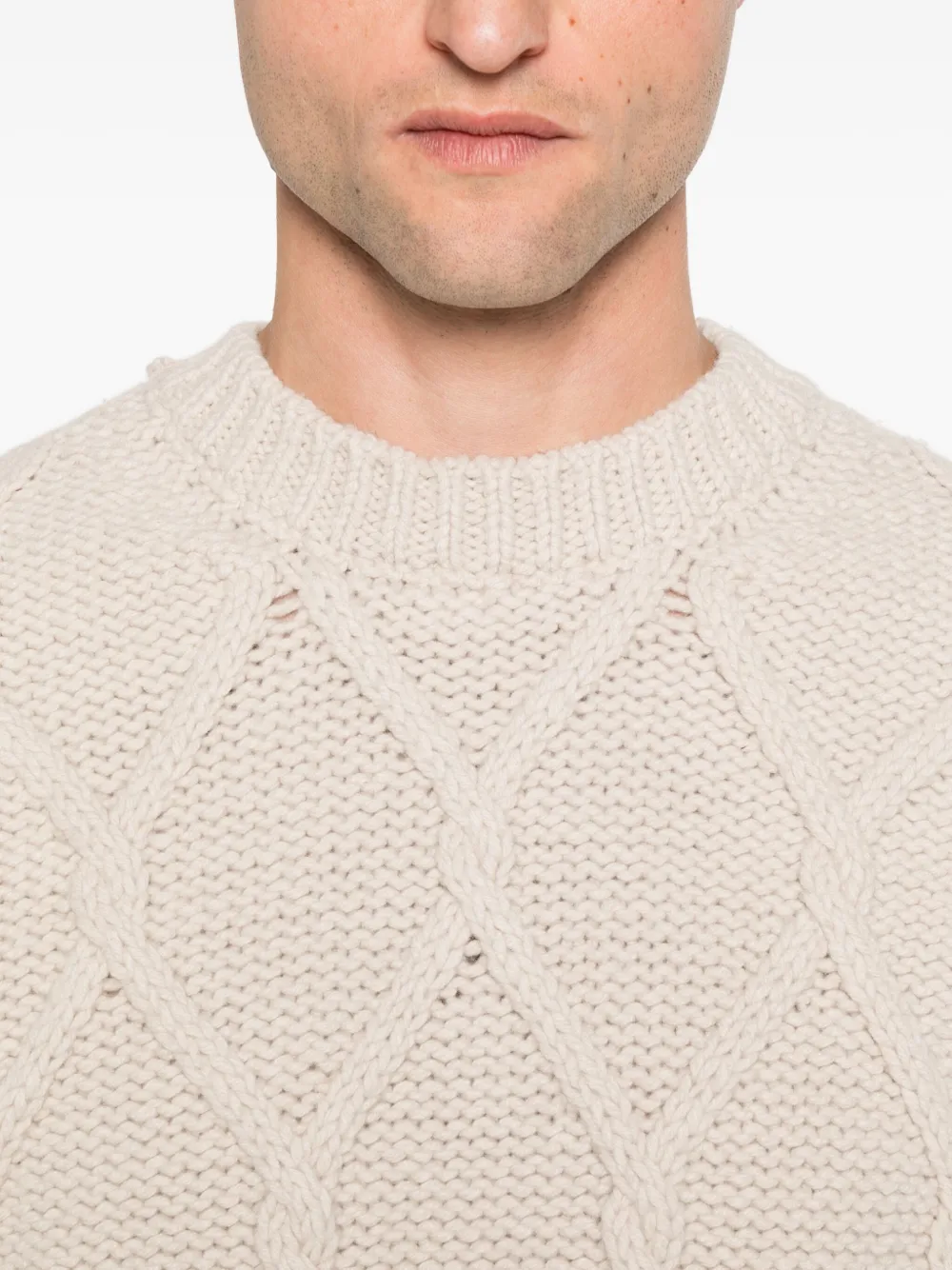 Eleventy Kabelgebreide trui Beige