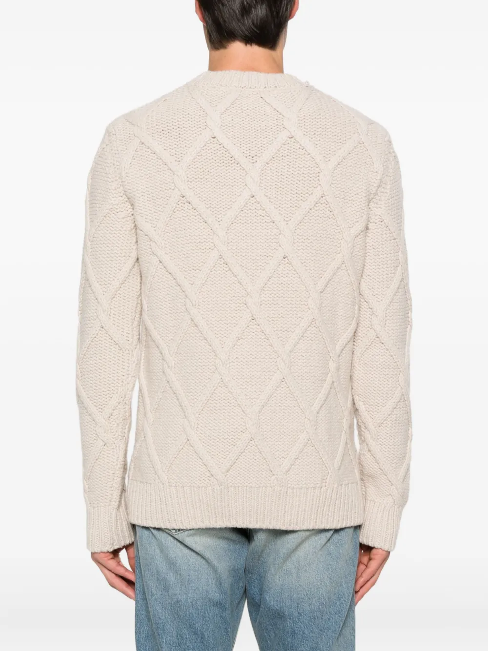 Eleventy Kabelgebreide trui Beige
