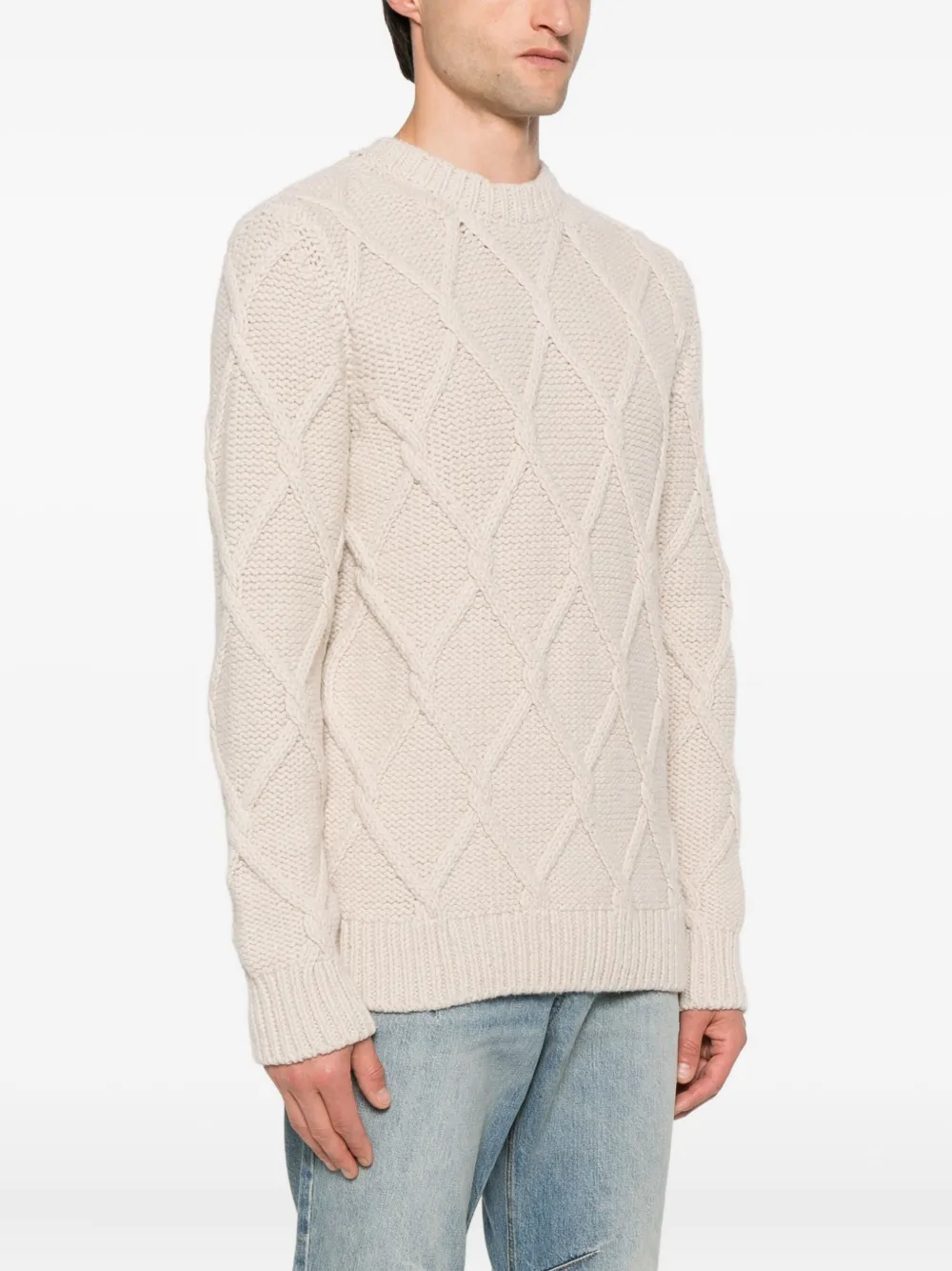 Eleventy Kabelgebreide trui Beige