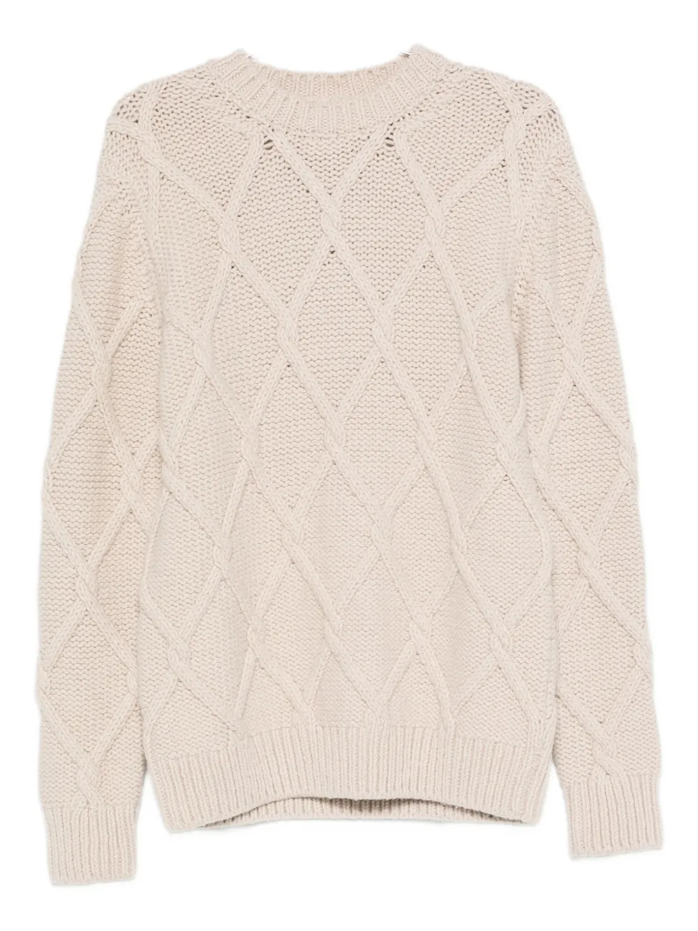 Eleventy Kabelgebreide trui Beige