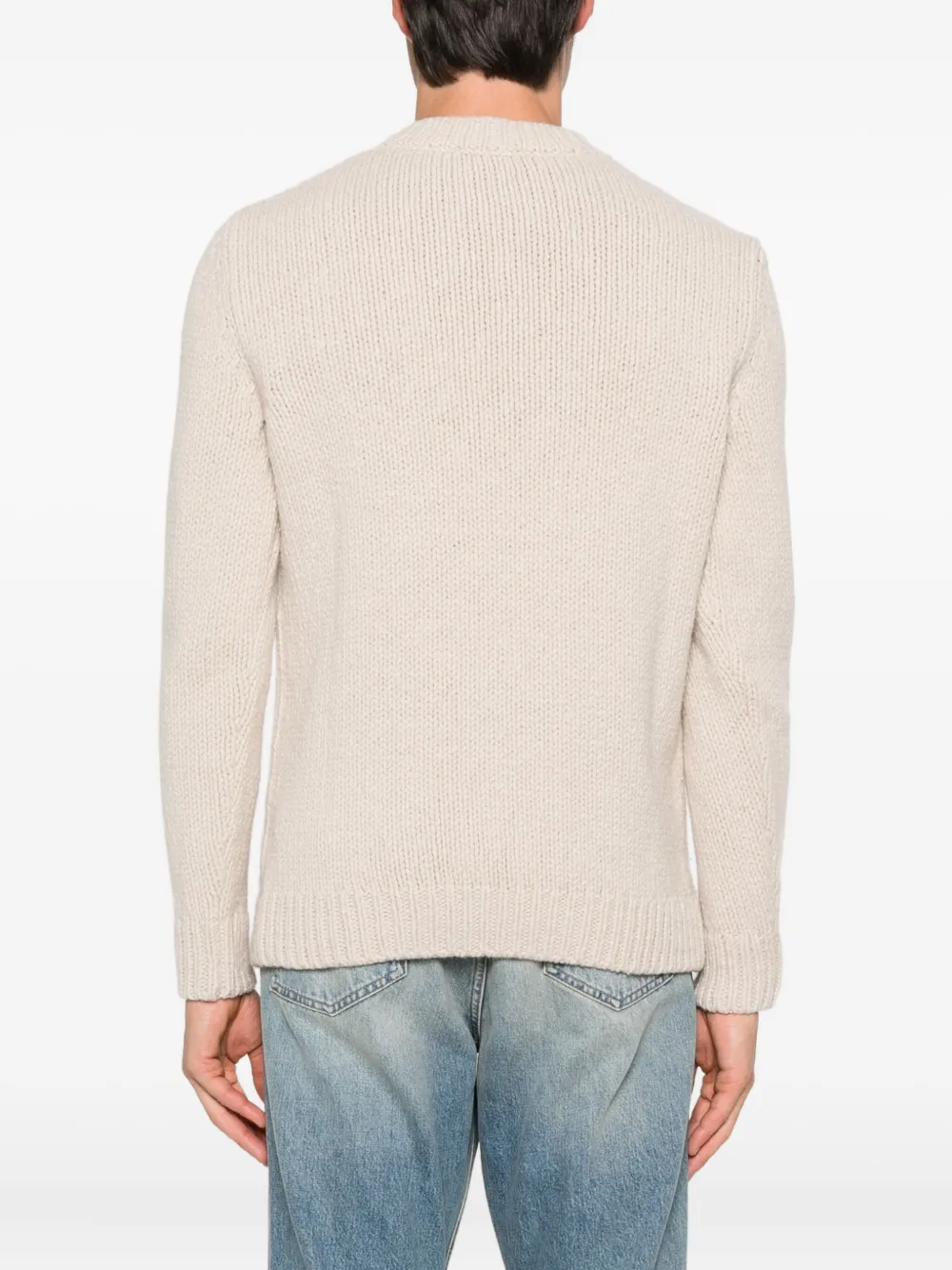 Eleventy Sweater met borduurwerk en ronde hals Beige