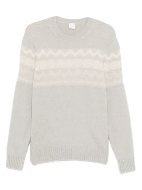 Eleventy round-neck jacquard sweater