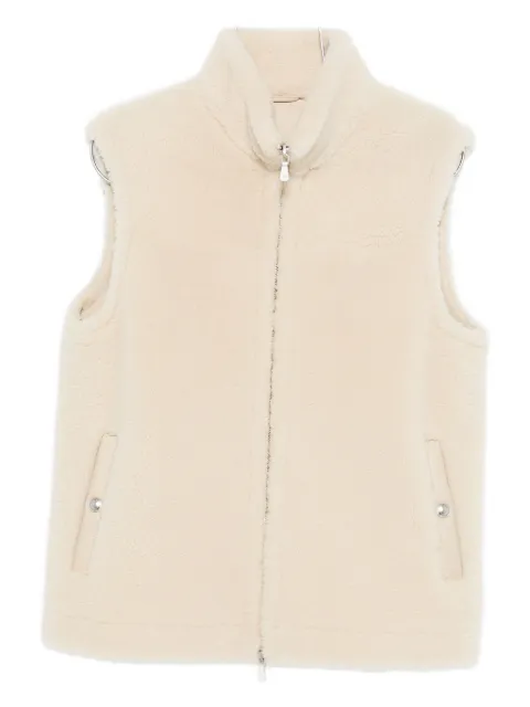 Eleventy shearling zip-front gilet