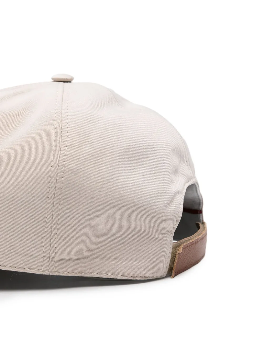 Eleventy Honkbalpet met leren afwerking Beige